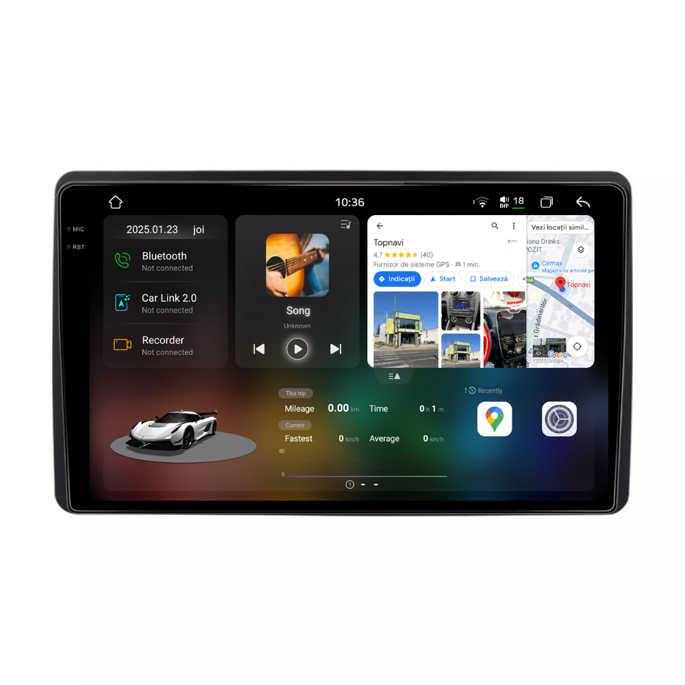 Navigatie Dacia Duster (2018-2021), Android, Ecran 10 inch 2K, 12GB RAM 256GB, 8-core