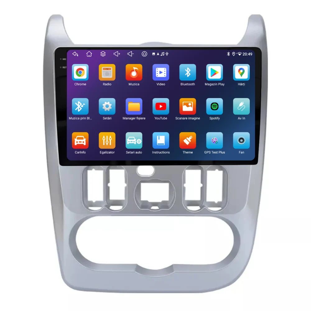 Navigatie Dacia Sandero 1 (2009-2013), Android, Ecran 9 inch, 6GB RAM 128GB, 8-core