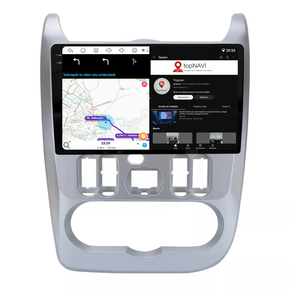 Navigatie Dacia Sandero 1 (2009-2013), Android, Ecran 9 inch, 4GB RAM 64GB, 8-core