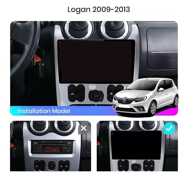 Navigatie Dacia Logan 1 2009-2013, Dacia Sandero 1 2009-2013,Duster 2010-2013, Android 13,Ecran 2K, 8GB RAM 256GB, Octa Core, carplay /android auto