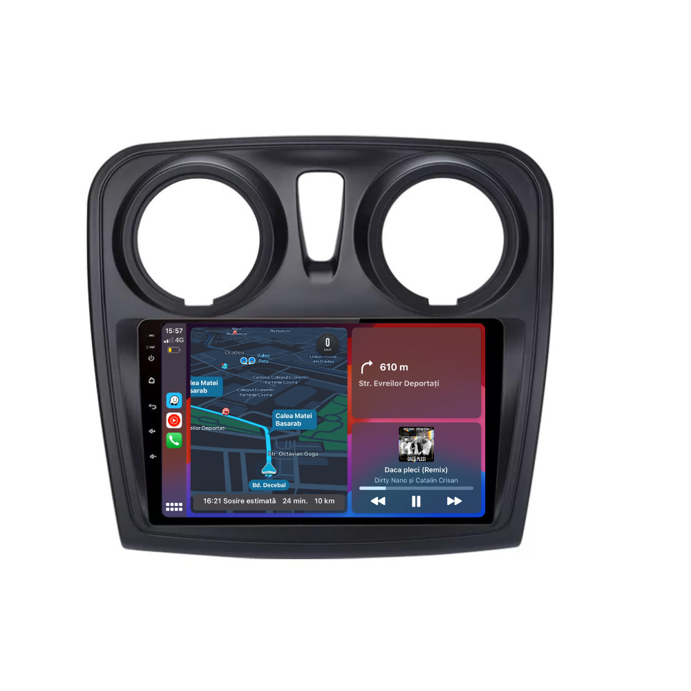 Navigatie Dacia Sandero 2 (2012-2020), Android, 1GB RAM 32GB, ecran 9 inch