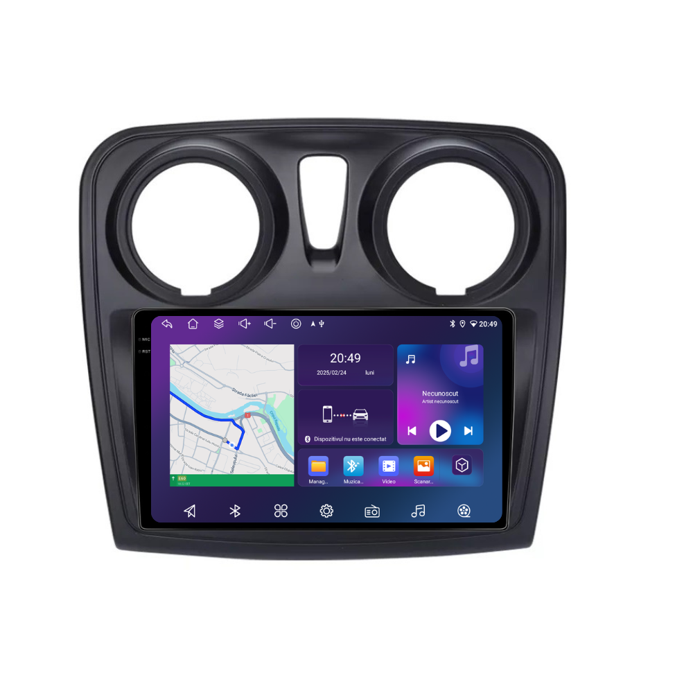 Navigatie Dacia Sandero 2 (2012-2020), Android, Ecran 9 inch, 6GB RAM 128GB, 8-core