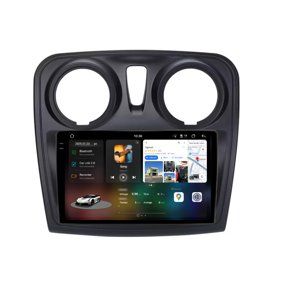 Navigatie Dacia Sandero 2 (2012-2020), Android, Ecran 9 inch 2K, 12GB RAM 256GB, 8-core