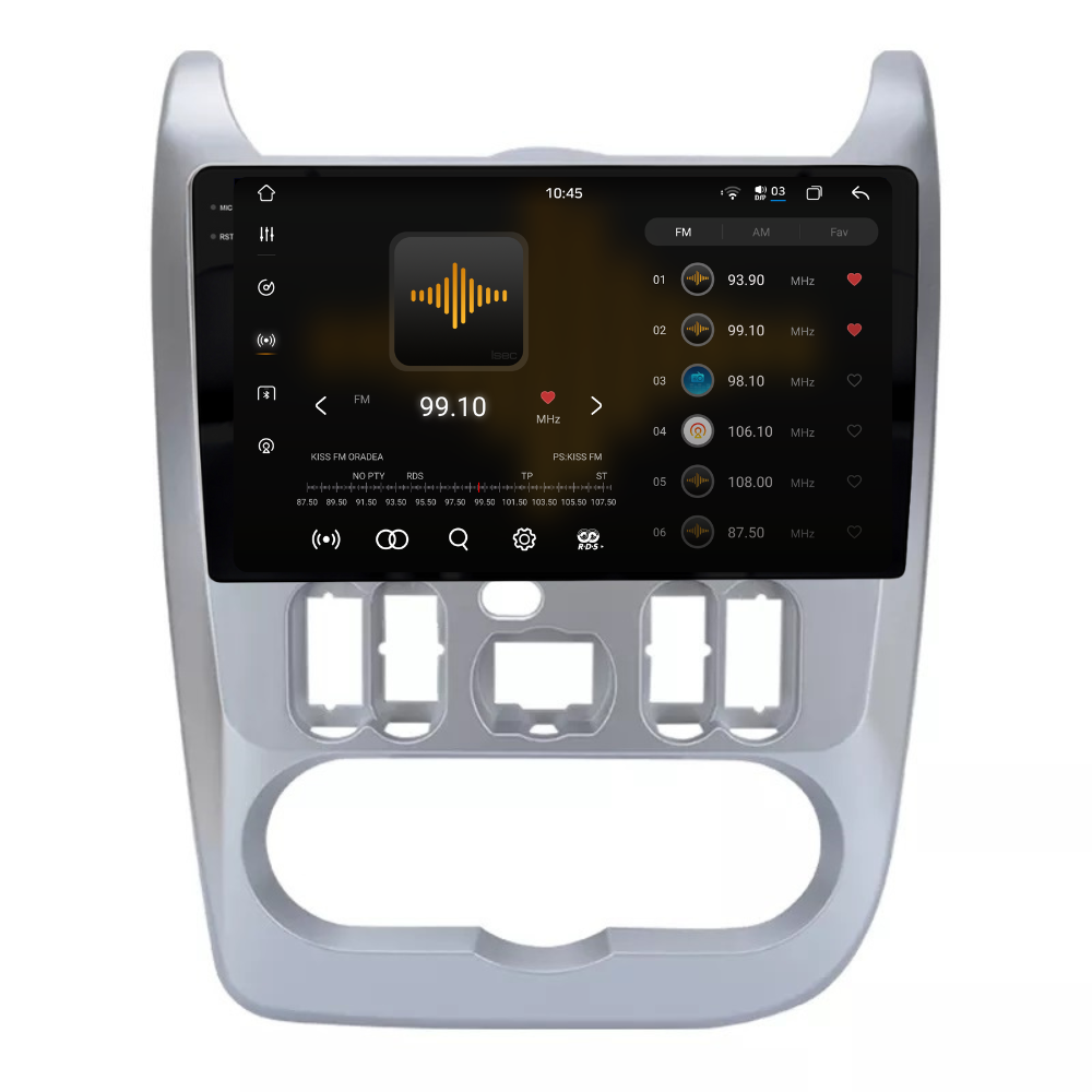 Navigatie Dacia Sandero (2009-2013), Android, Ecran 9 inch 2K, 12GB RAM 256GB, 8-core