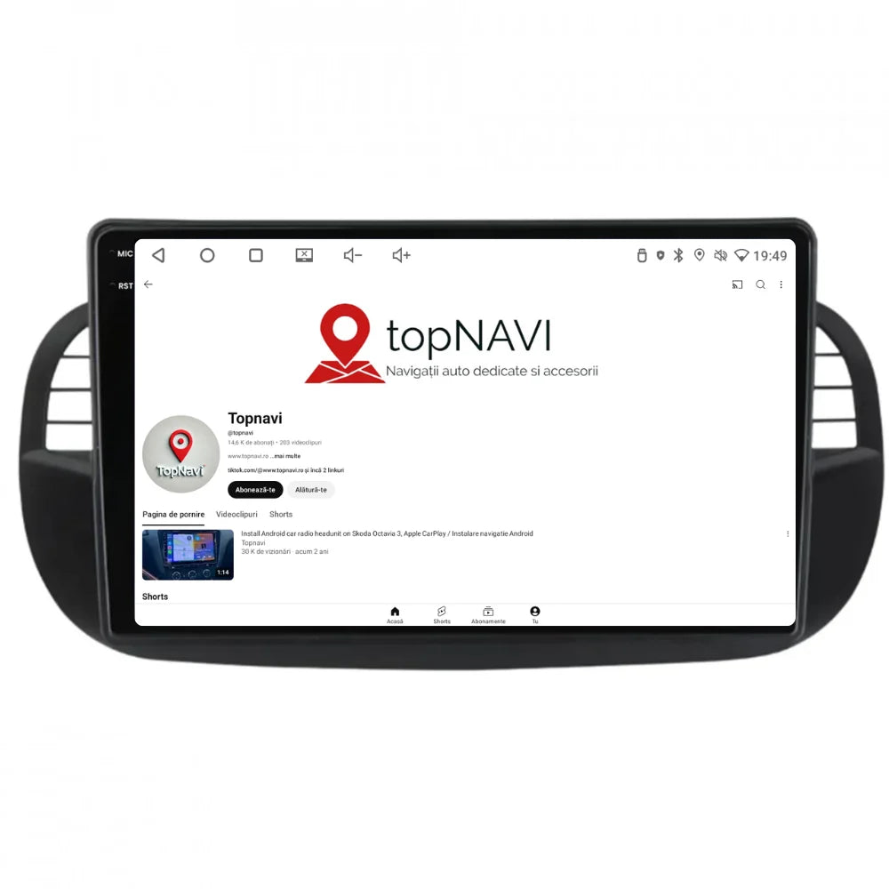 Navigatie Fiat 500 (2007-2015), Ecran 2K, 8GB RAM 256GB, 8-core, negru