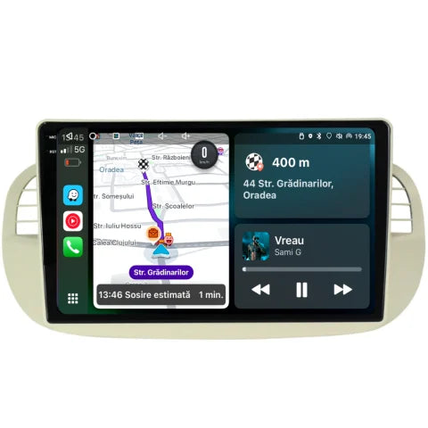 Navigatie Fiat 500 (2007-2015), Ecran 9 inch 2K, 12GB RAM 256GB, 8-core