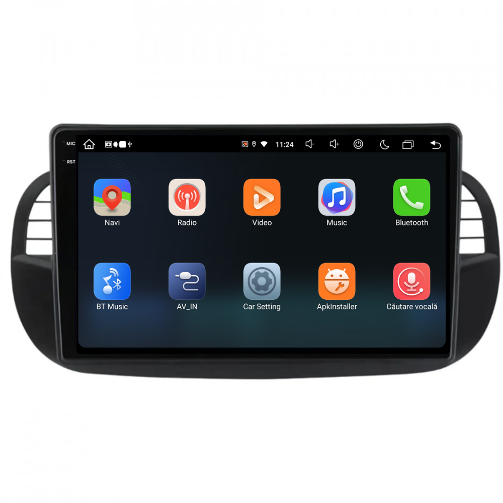 Navigatie Fiat 500 (2007-2015), Ecran 9 inch, 8GB RAM 256GB, 8-core, negru