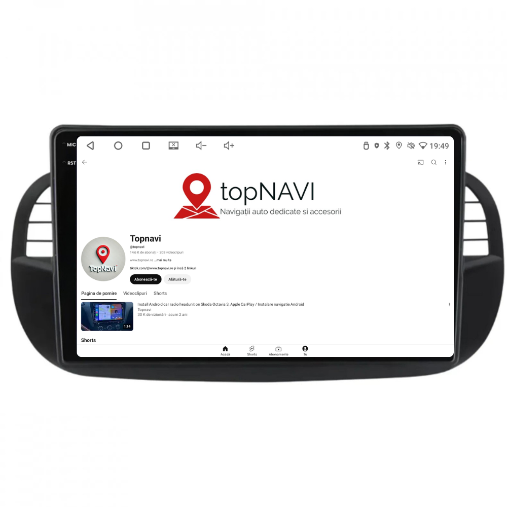 Navigatie Fiat 500 (2007-2015), Ecran 9 inch, 8GB RAM 256GB, 8-core, negru
