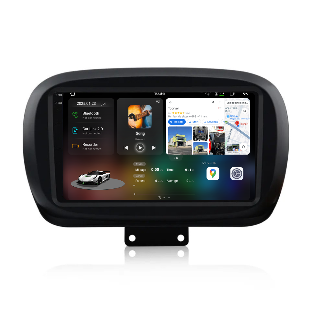 Navigatie Fiat 500x (2014-2020), Ecran 9 inch 2K, 12GB RAM 256GB, 8-core