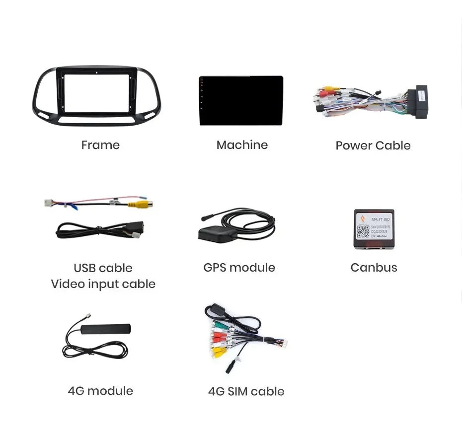 Navigatie Fiat Doblo (2015-2019), Ecran 9 inch, 4GB RAM 64GB, 8-core