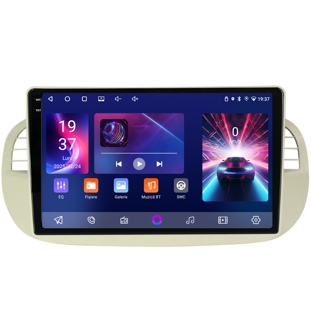 Navigatie Fiat 500 (2007-2015), Ecran 9 inch, 4GB RAM 64GB, 4-core