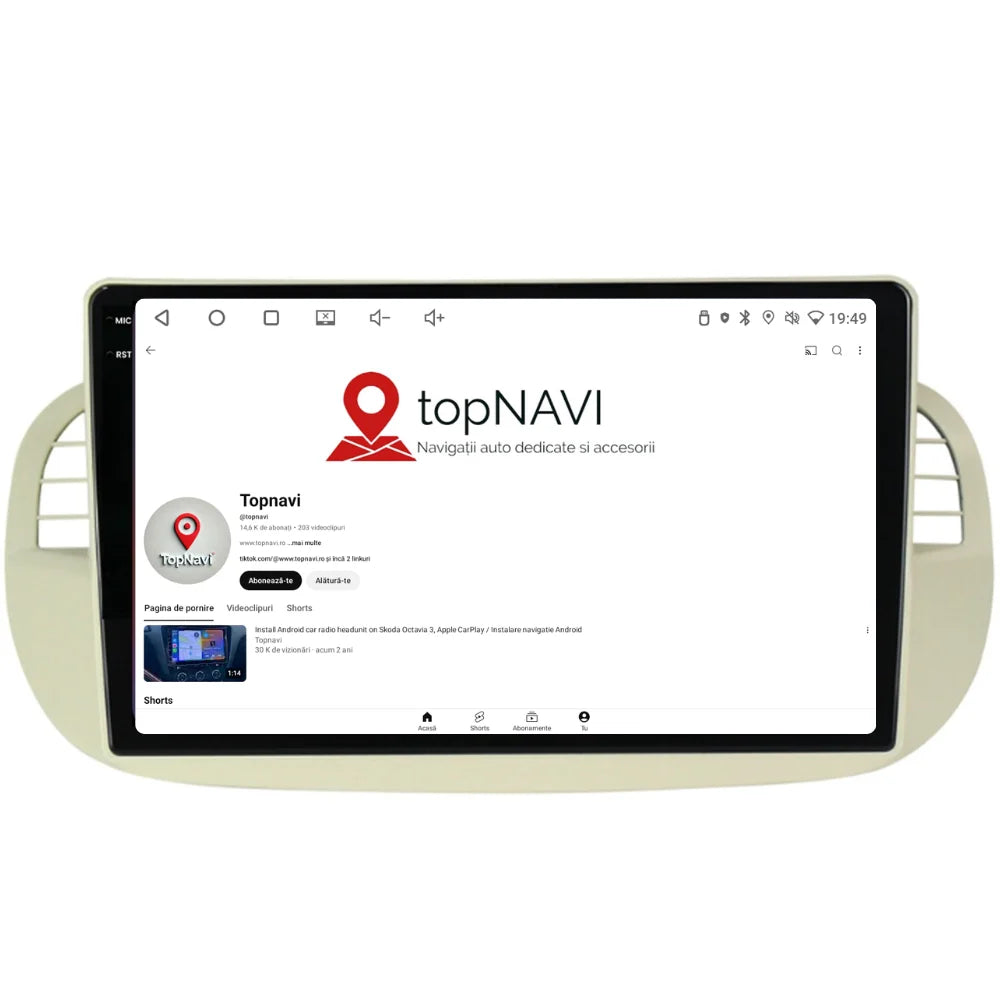 Navigatie Fiat 500 (2007-2015), Ecran 2K, 4GB RAM 64GB, 8-core