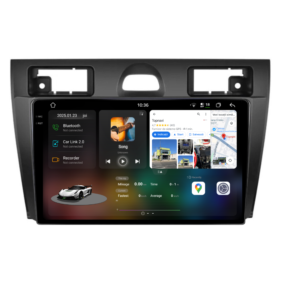 Navigatie Ford Fiesta (2002-2008), Android, Ecran 9 inch 2K, 12GB RAM 256GB, 8-core