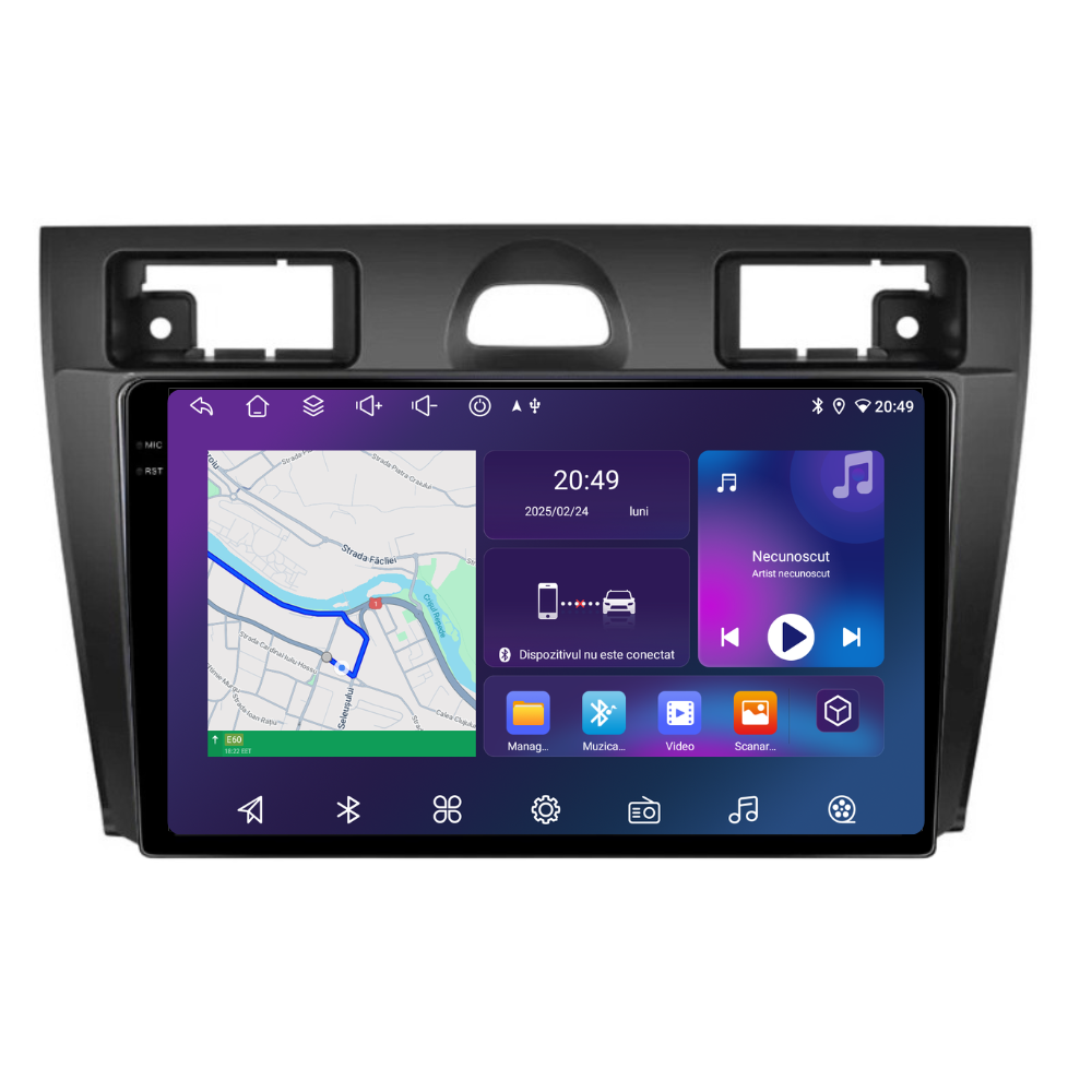 Navigatie Ford Fiesta (2002-2008), Android, Ecran 9 inch, 6GB RAM 128GB, 8-core