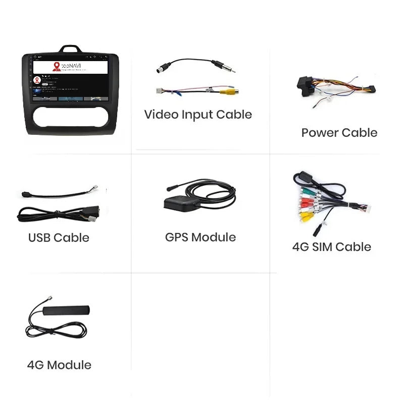 Navigatie Ford Focus (2004-2012), Android, Ecran 9 inch, 6GB RAM 128GB, 8-core