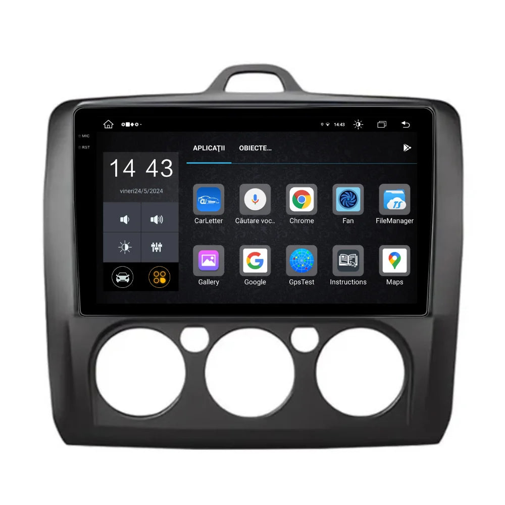 Navigatie Ford Focus 2004-2011, Android 13,Ecran 2K, 4GB RAM 64GB, Octa Core, carplay /android auto,rama negru AC
