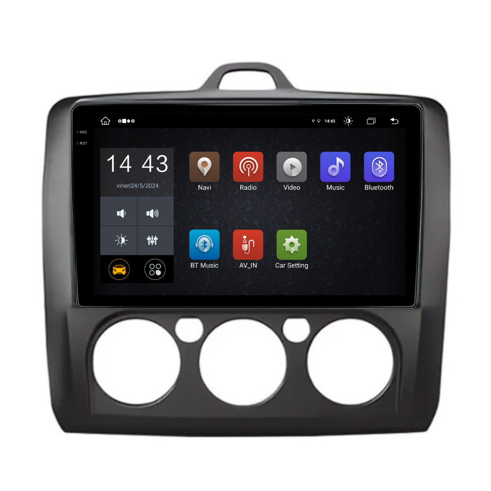 Navigatie Ford Focus 2004-2011, Android 13,Ecran 2K, 4GB RAM 64GB, Octa Core, carplay /android auto,rama negru AC