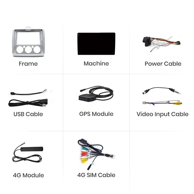 Navigatie Ford Focus 2004-2011, Android 13,Ecran 2K, 4GB RAM 64GB, Octa Core, carplay /android auto,rama negru AC