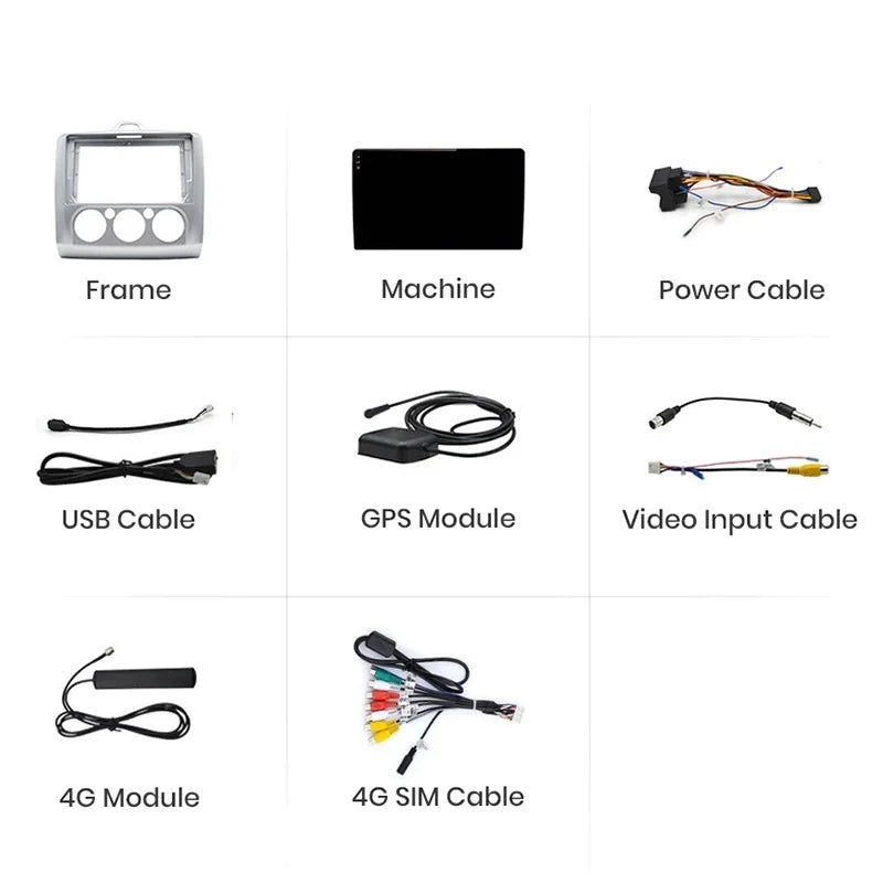 Navigatie Ford Focus 2004-2011, Android 13,Ecran 2K, 4GB RAM 64GB, Octa Core, carplay /android auto,rama negru clima