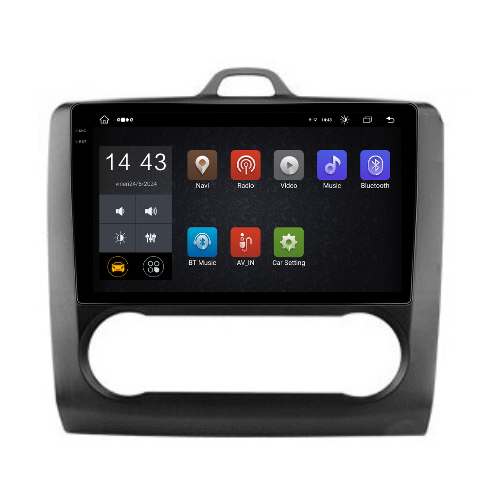 Navigatie Ford Focus 2004-2011, Android 13,Ecran 2K, 4GB RAM 64GB, Octa Core, carplay /android auto,rama negru clima