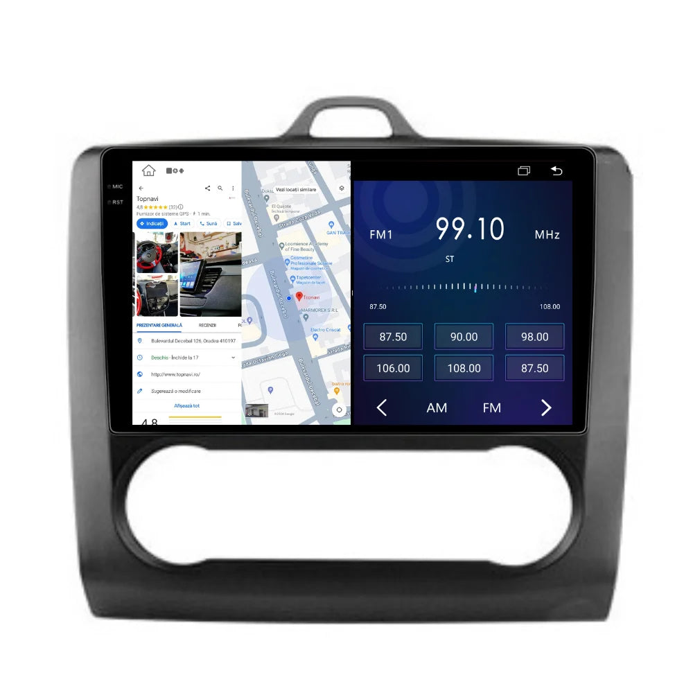 Navigatie Ford Focus 2004-2011, Android 13,Ecran 2K, 4GB RAM 64GB, Octa Core, carplay /android auto,rama negru clima
