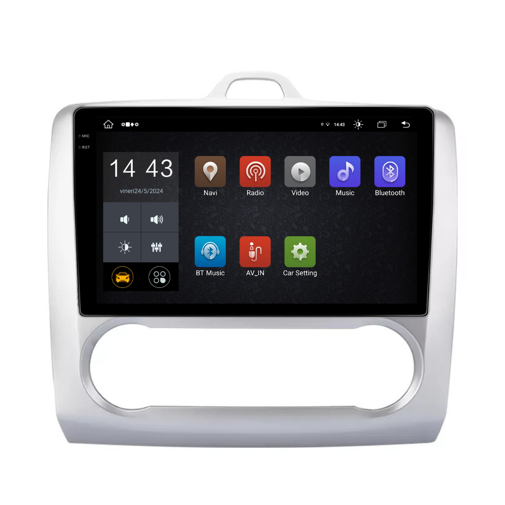Navigatie Ford Focus 2004-2011, Android 13,Ecran 2K, 4GB RAM 64GB, Octa Core, carplay /android auto,rama argintiu clima