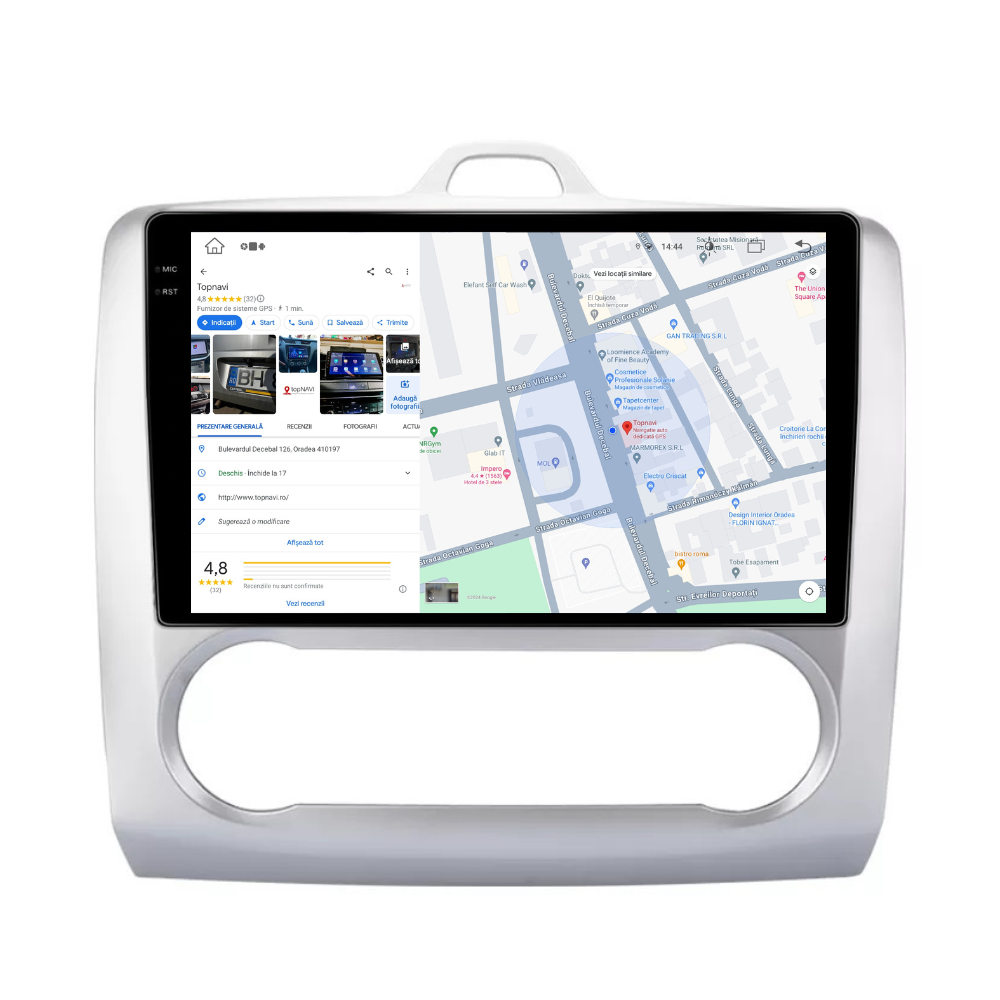 Navigatie Ford Focus 2004-2011, Android 13,Ecran 2K, 4GB RAM 64GB, Octa Core, carplay /android auto,rama argintiu clima