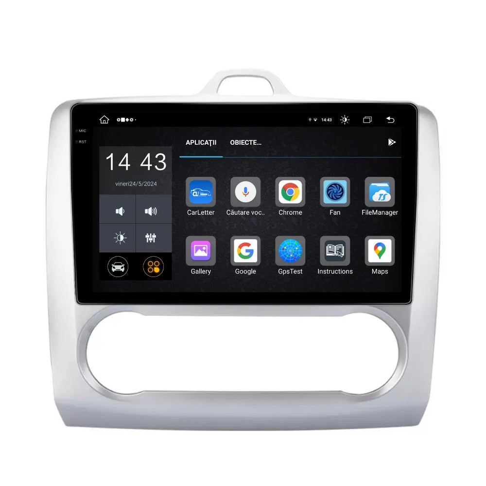 Navigatie Ford Focus 2004-2011, Android 13,Ecran 2K, 4GB RAM 64GB, Octa Core, carplay /android auto,rama argintiu clima