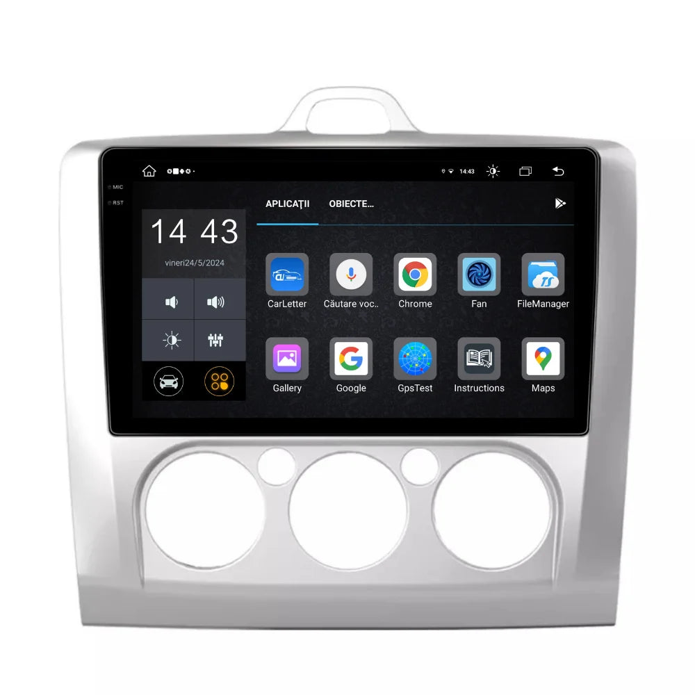 Navigatie Ford Focus 2004-2011, Android 13,Ecran 2K, 8GB RAM 256GB, Octa Core, carplay /android auto, rama argintiu AC