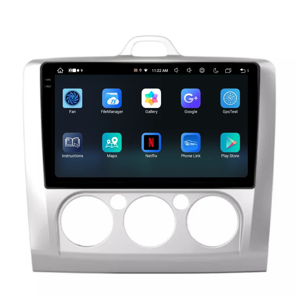Navigatie Ford Focus 2004-2011, Android 13,Ecran 2K, 8GB RAM 256GB, Octa Core, carplay /android auto, rama argintiu AC