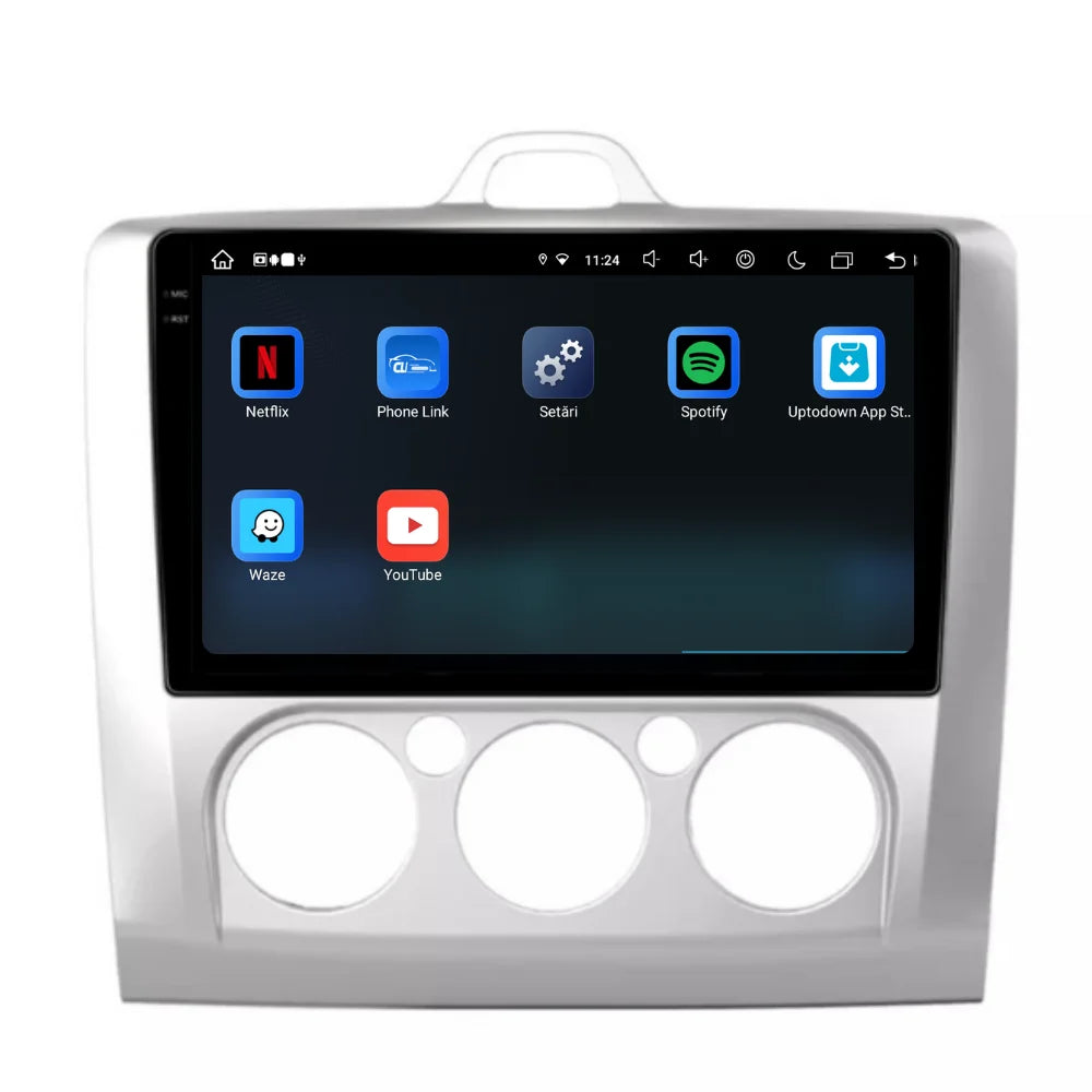 Navigatie Ford Focus 2004-2011, Android 13,Ecran 2K, 8GB RAM 256GB, Octa Core, carplay /android auto, rama argintiu AC