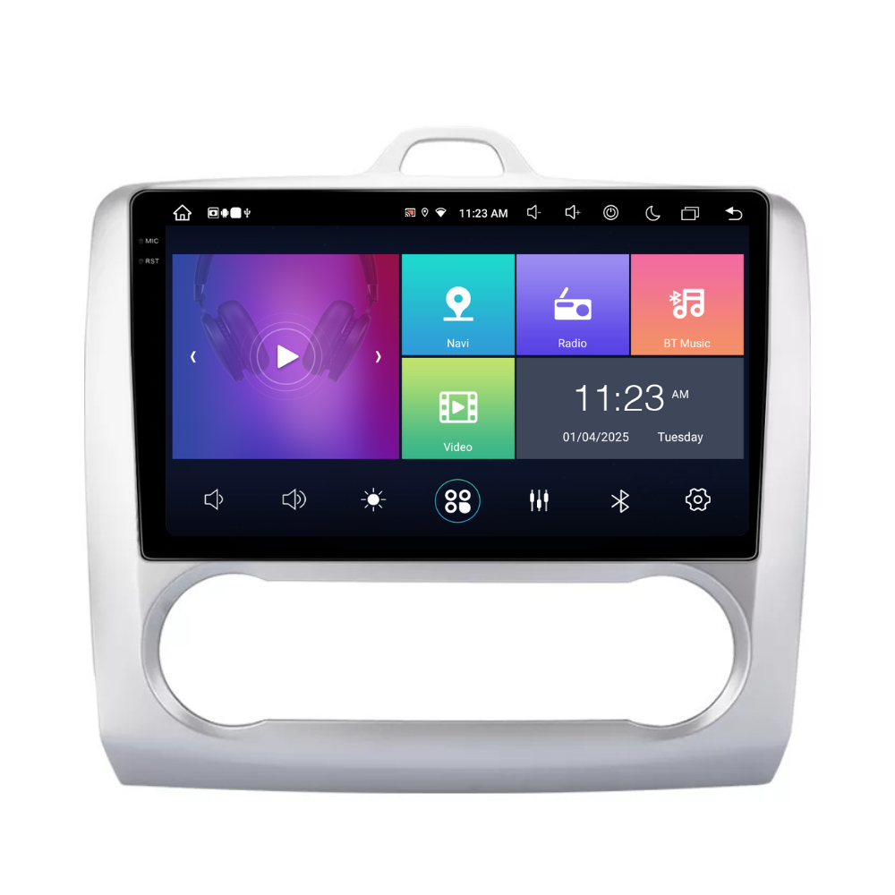 Navigatie Ford Focus 2004-2011, Android 13,Ecran 2K, 8GB RAM 256GB, Octa Core, carplay /android auto,rama argintiu clima