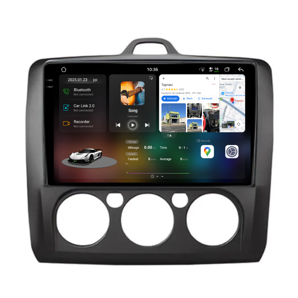 Navigatie Ford Focus (2004-2012), Android, Ecran 9 inch 2K, 12GB RAM 256GB, 8-core