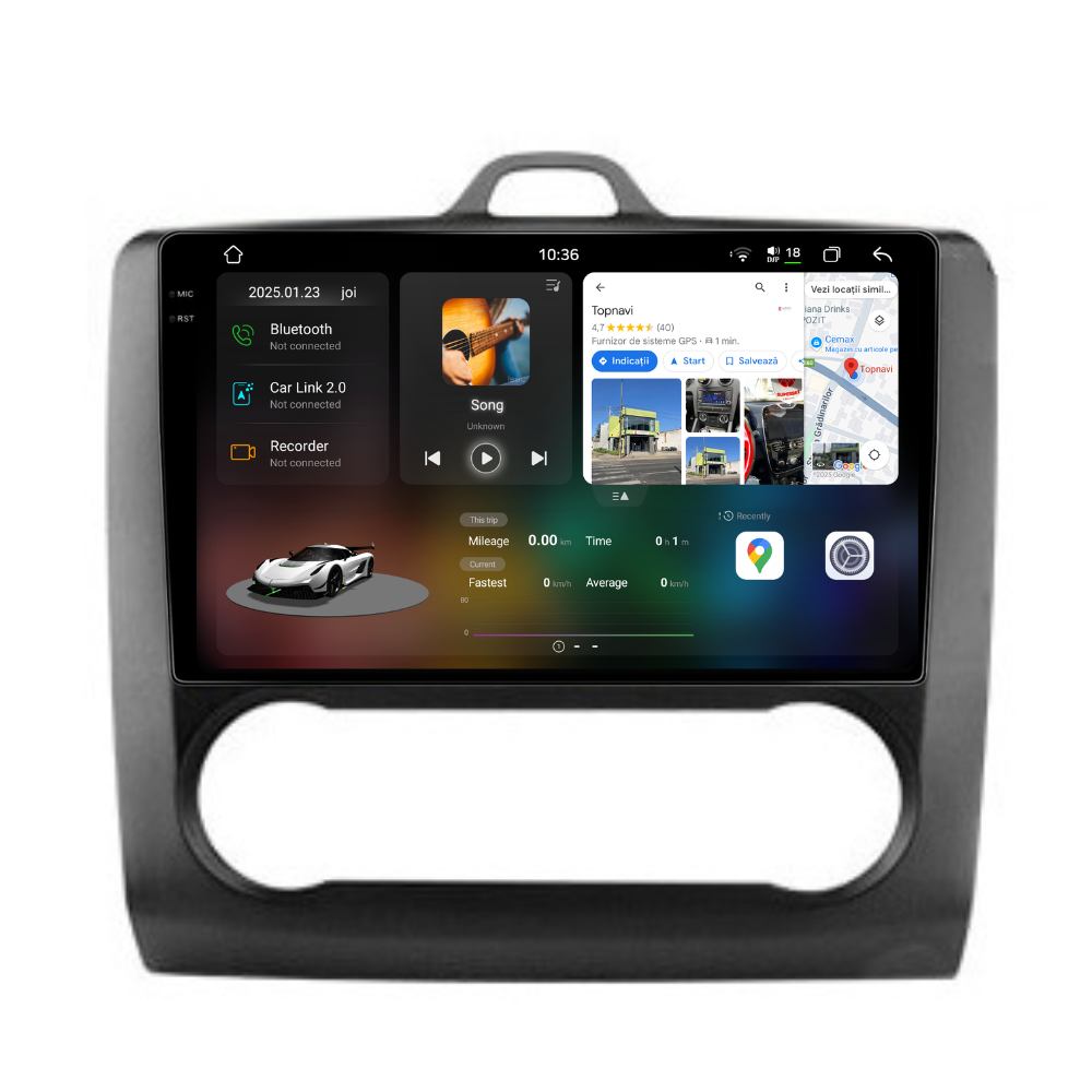Navigatie Ford Focus (2004-2012), Android, Ecran 9 inch 2K, 12GB RAM 256GB, 8-core
