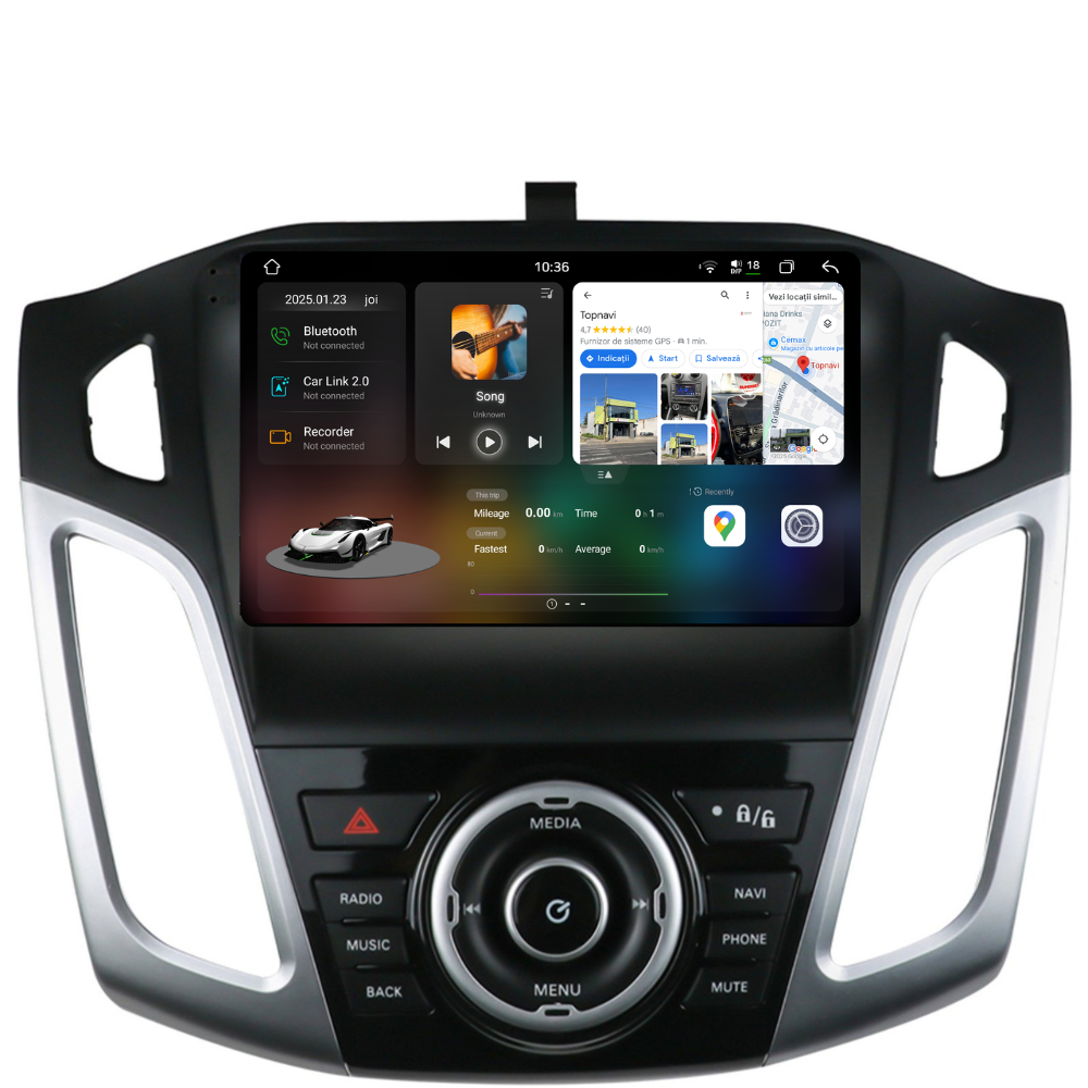 Navigatie Ford Focus 3 (2012-2016), Android, Ecran 9 inch 2K, 12GB RAM 256GB, 8-core