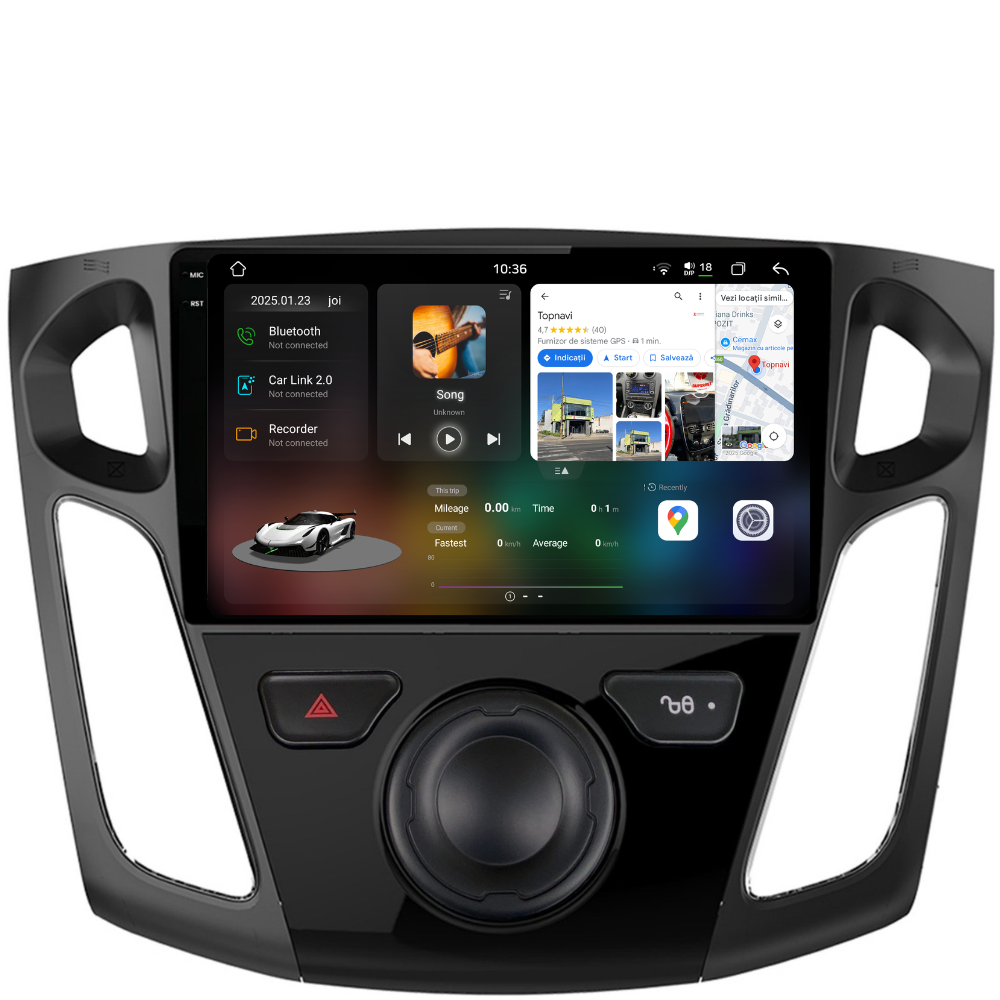 Navigatie Ford Focus 3 (2012-2016), Android, Ecran 9 inch 2K, 12GB RAM 256GB, 8-core