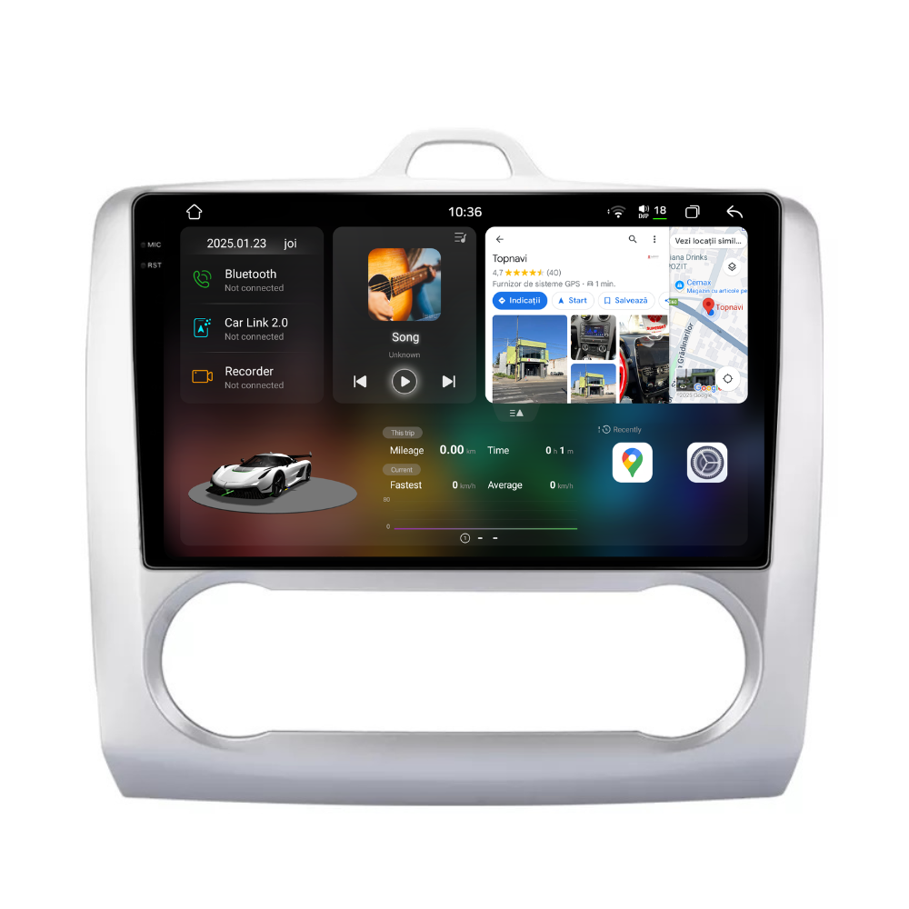 Navigatie Ford Focus (2004-2012), Android, Ecran 9 inch 2K, 12GB RAM 256GB, 8-core