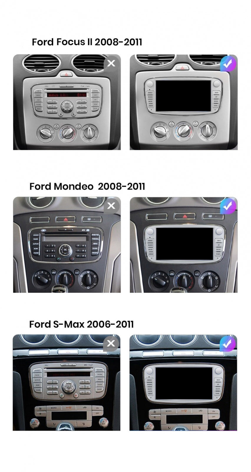 Navigatie Ford Mondeo (2003-2011), Android, 4GB RAM 64GB, 8-core, negru