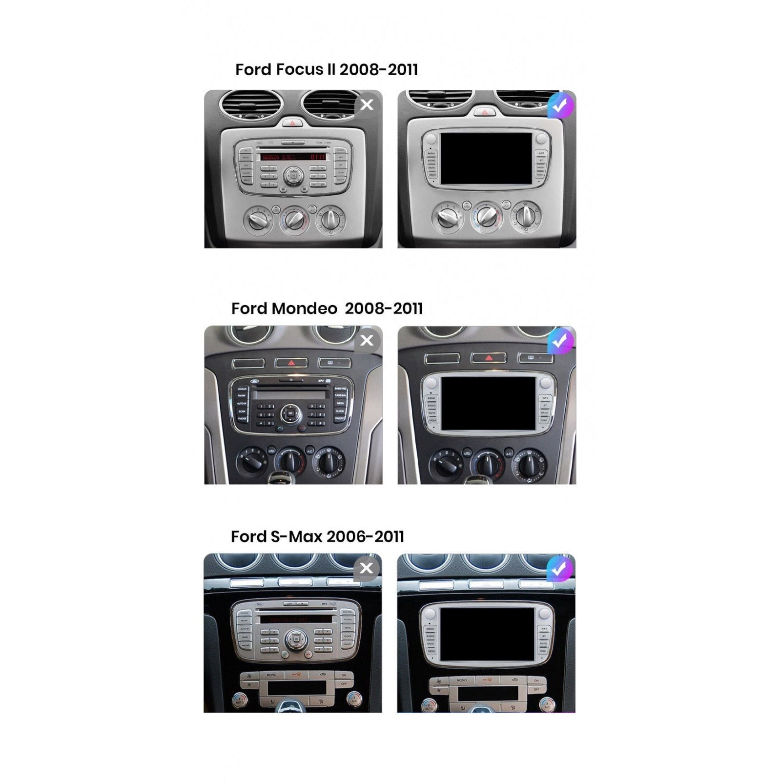 Navigatie Ford Focus (2004-2012), Android, 4GB RAM 64GB, 8-core, negru