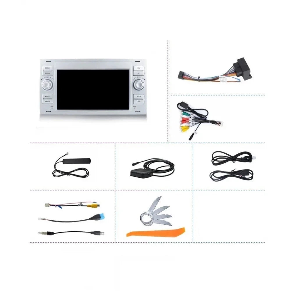 Navigatie Ford Focus (2004-2012), Android, 4GB RAM 64GB, 8-core, argintiu