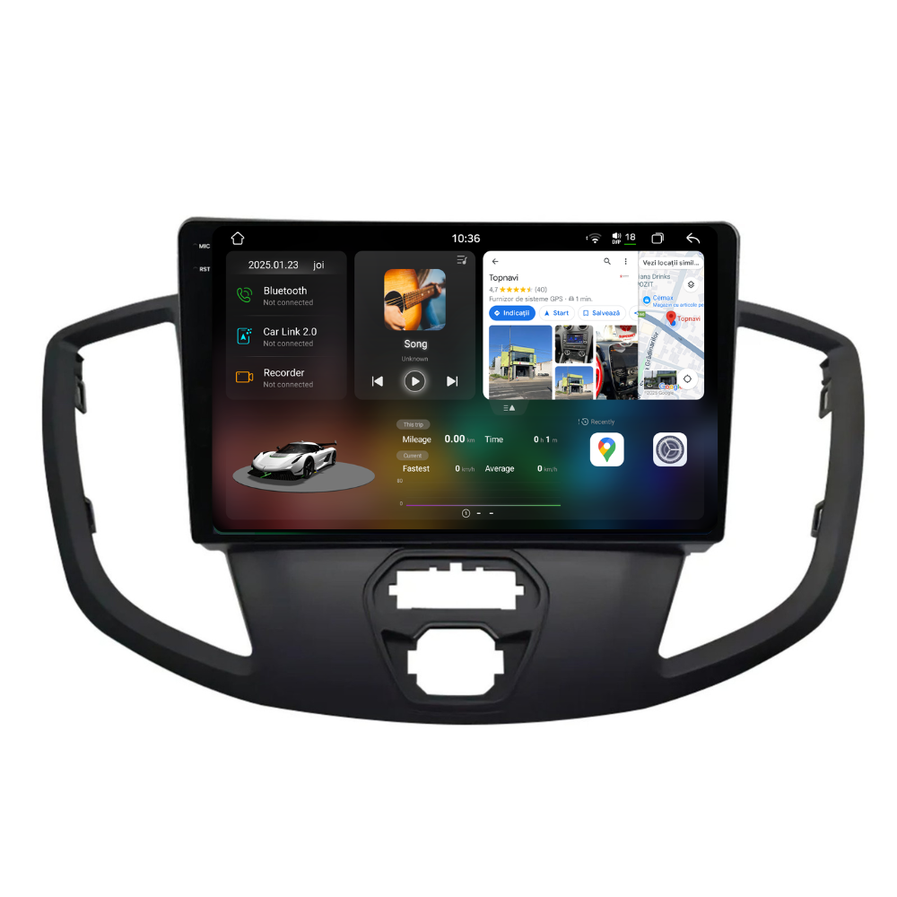 Navigatie Ford Transit (2014-2020) Android, Ecran 9 inch 2K, 12GB RAM 256GB, 8-core