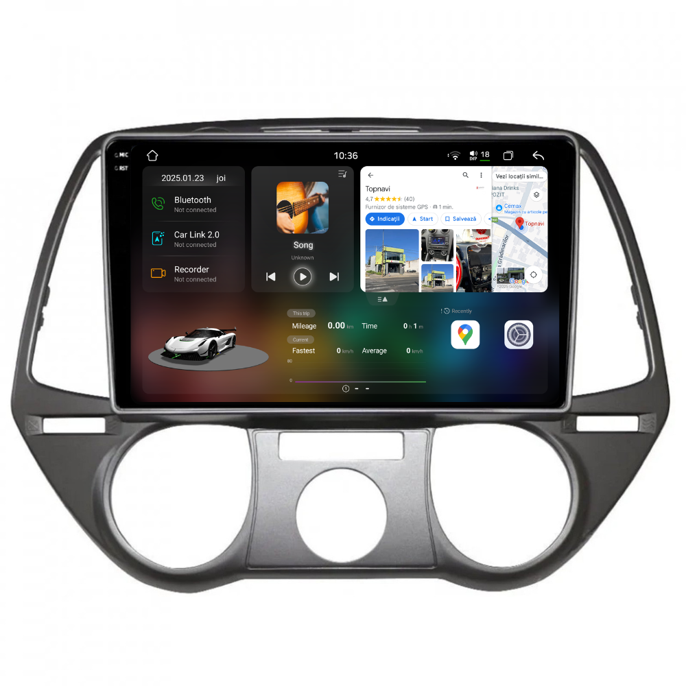 Navigatie Hyundai I20 (2008-2014), Ecran 9 inch 2K, 12GB RAM 256GB, 8-core