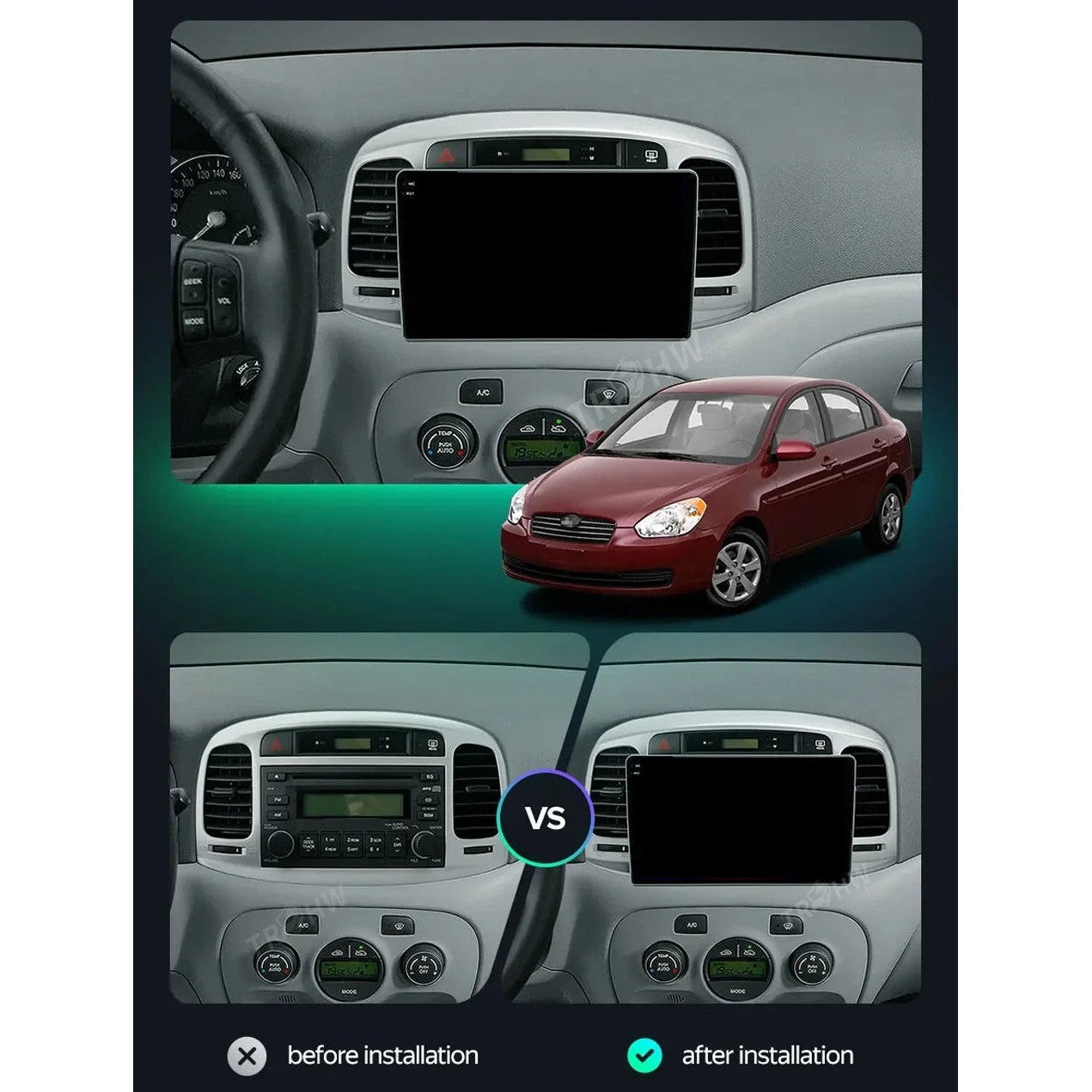 Navigatie Hyundai Accent (2007-2012), Ecran 2K, 4GB RAM 64GB, 8-core