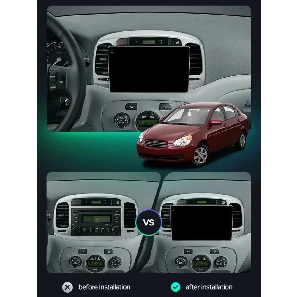 Navigatie Hyundai Accent (2007-2012), Ecran 9 inch, 6GB RAM 128GB, 8-core