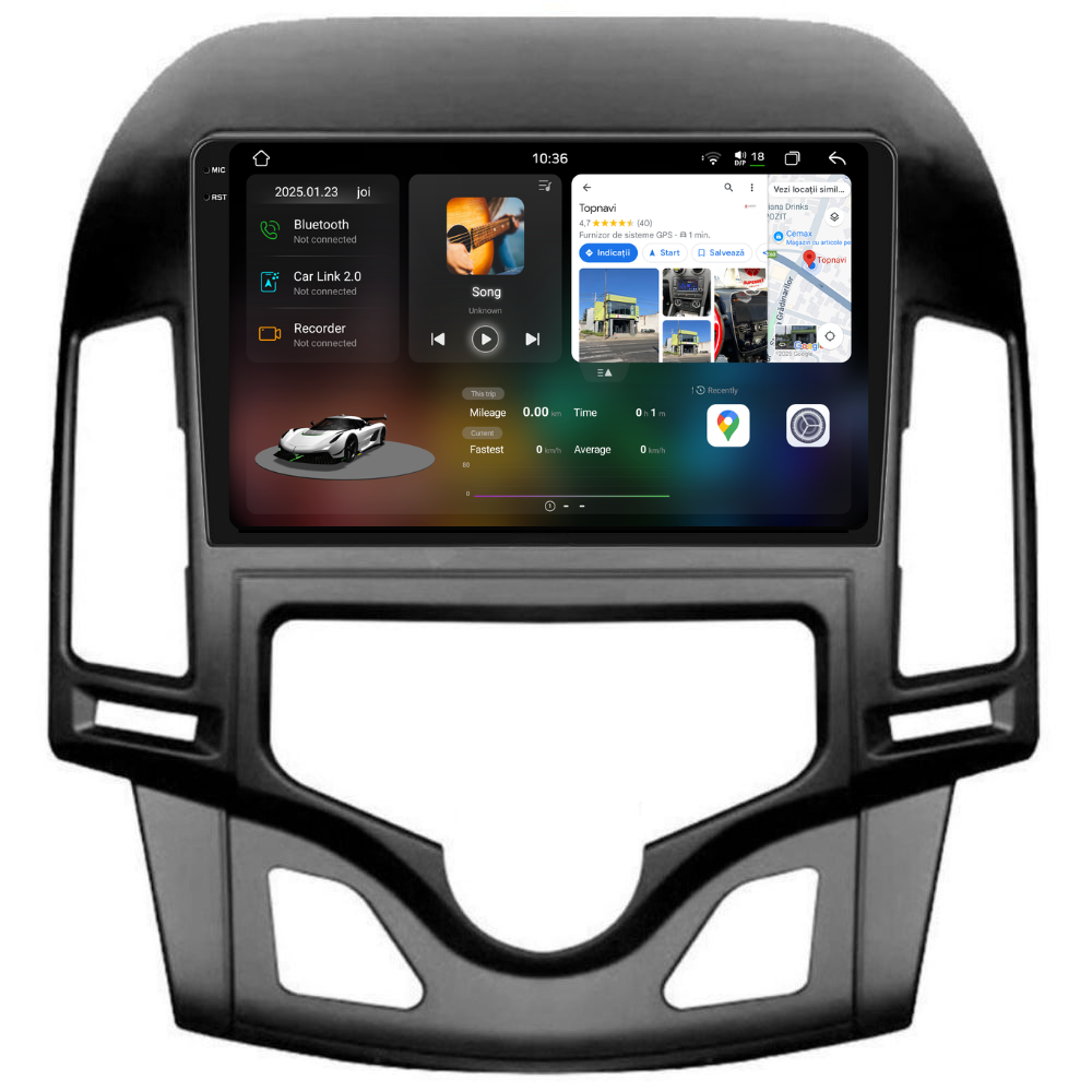 Navigatie Hyundai i30 (2007-2012), Ecran 9 inch 2K, 12GB 256GB, 8-core, clima manuala