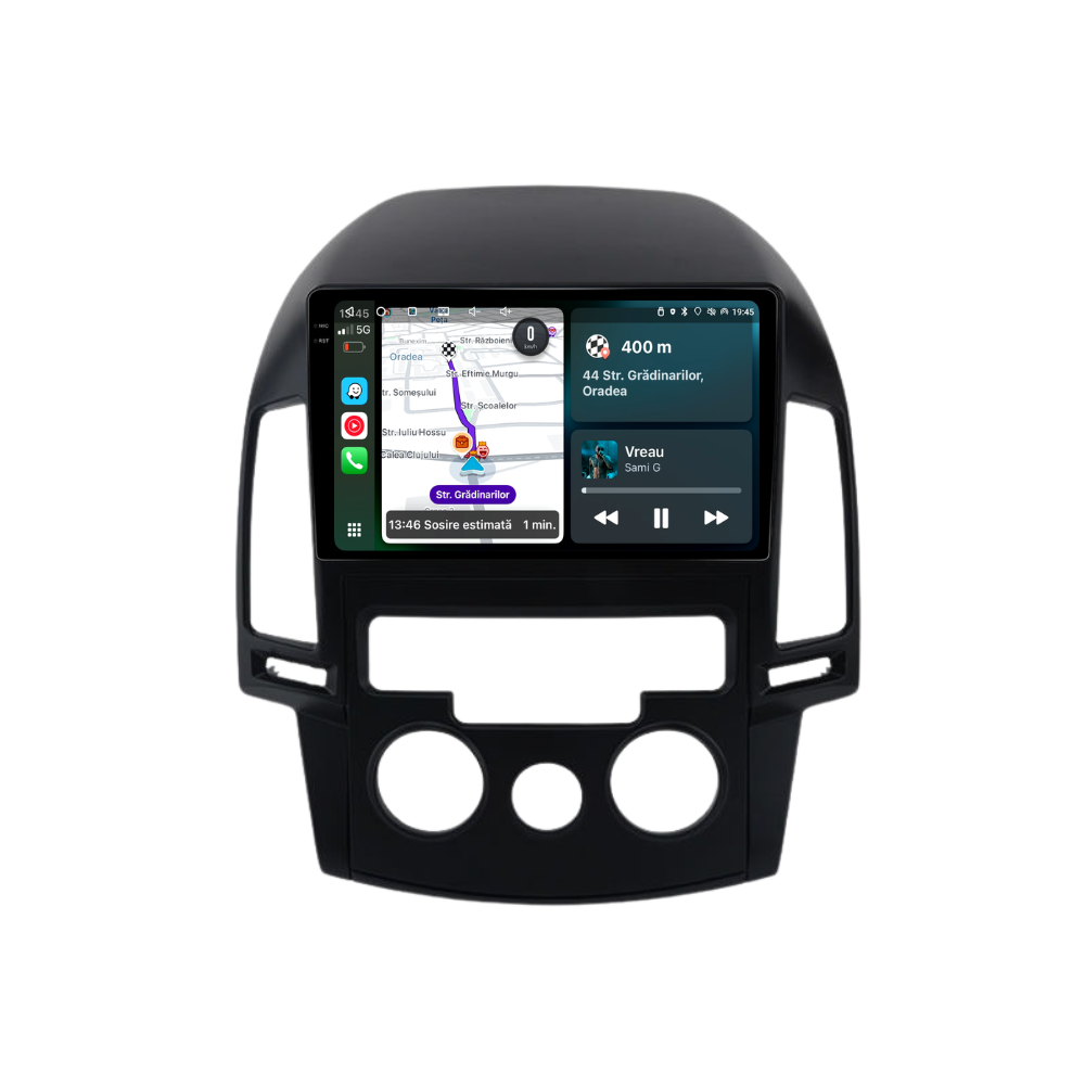 Navigatie Hyundai i30 (2007-2012), Ecran 9 inch, 4GB 64GB, 8-core, clima manuala