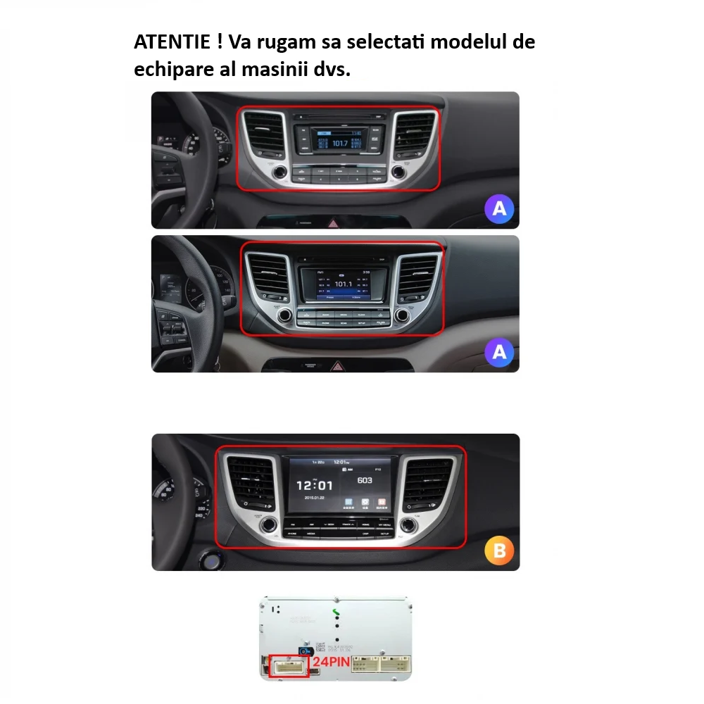 Navigatie Hyundai IX35 (2015-2018), Ecran 9 inch, Carplay Android Auto, Youtube, Waze