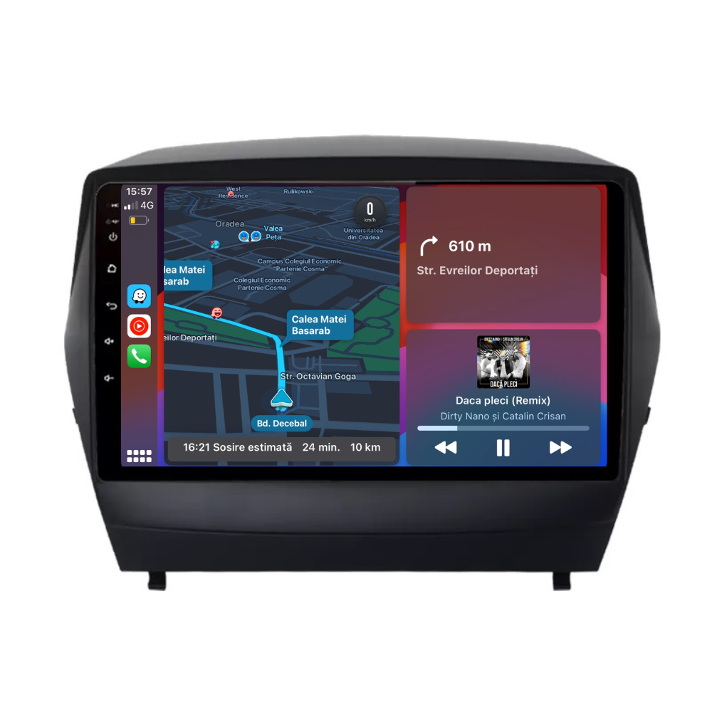Navigatie Hyundai IX35 (2009-2015), Ecran 10 inch, Carplay Android Auto, Youtube, Waze