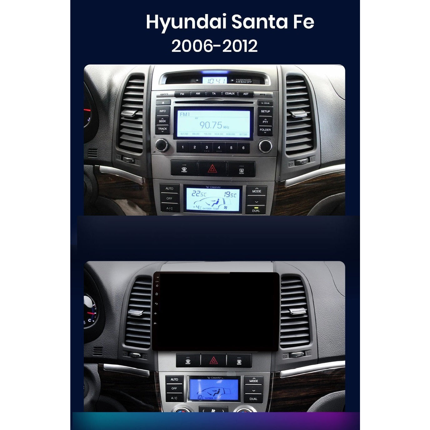 Navigatie Hyundai Santa Fe (2006-2013), Ecran 2K, 4GB 64GB, 8-core