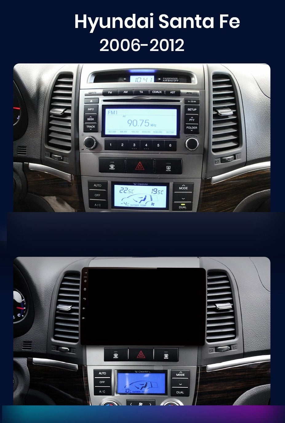 Navigatie Hyundai Santa Fe (2006-2013), Ecran 2K, 8GB 256GB, 8-core
